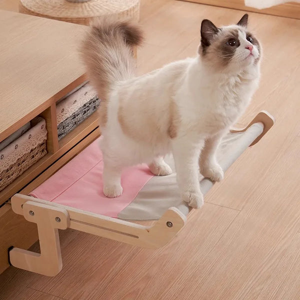 Hand made wooden cat hammock