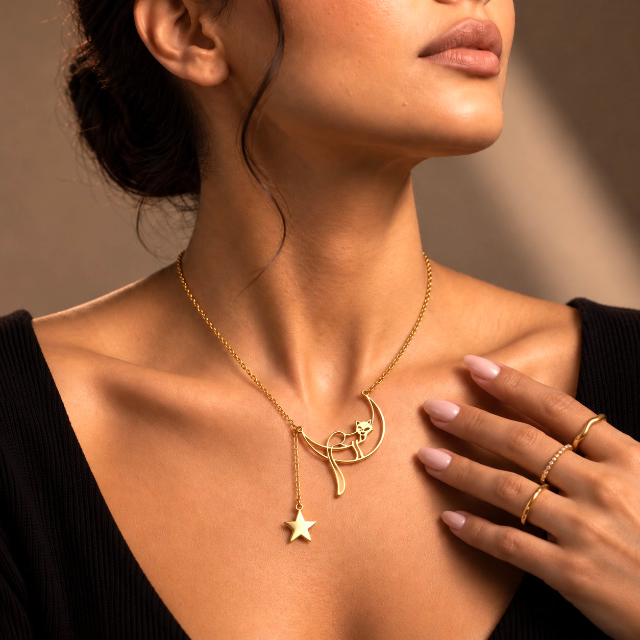 Stargazing Cat Necklace