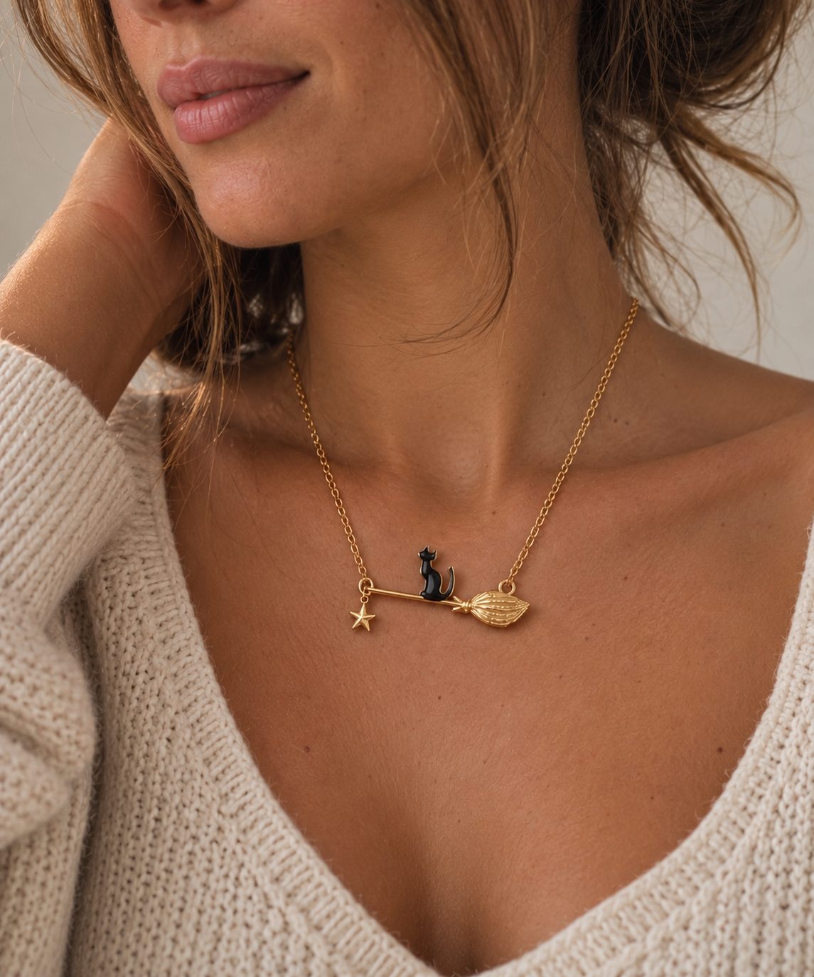 Midnight Mischief Cat Necklace