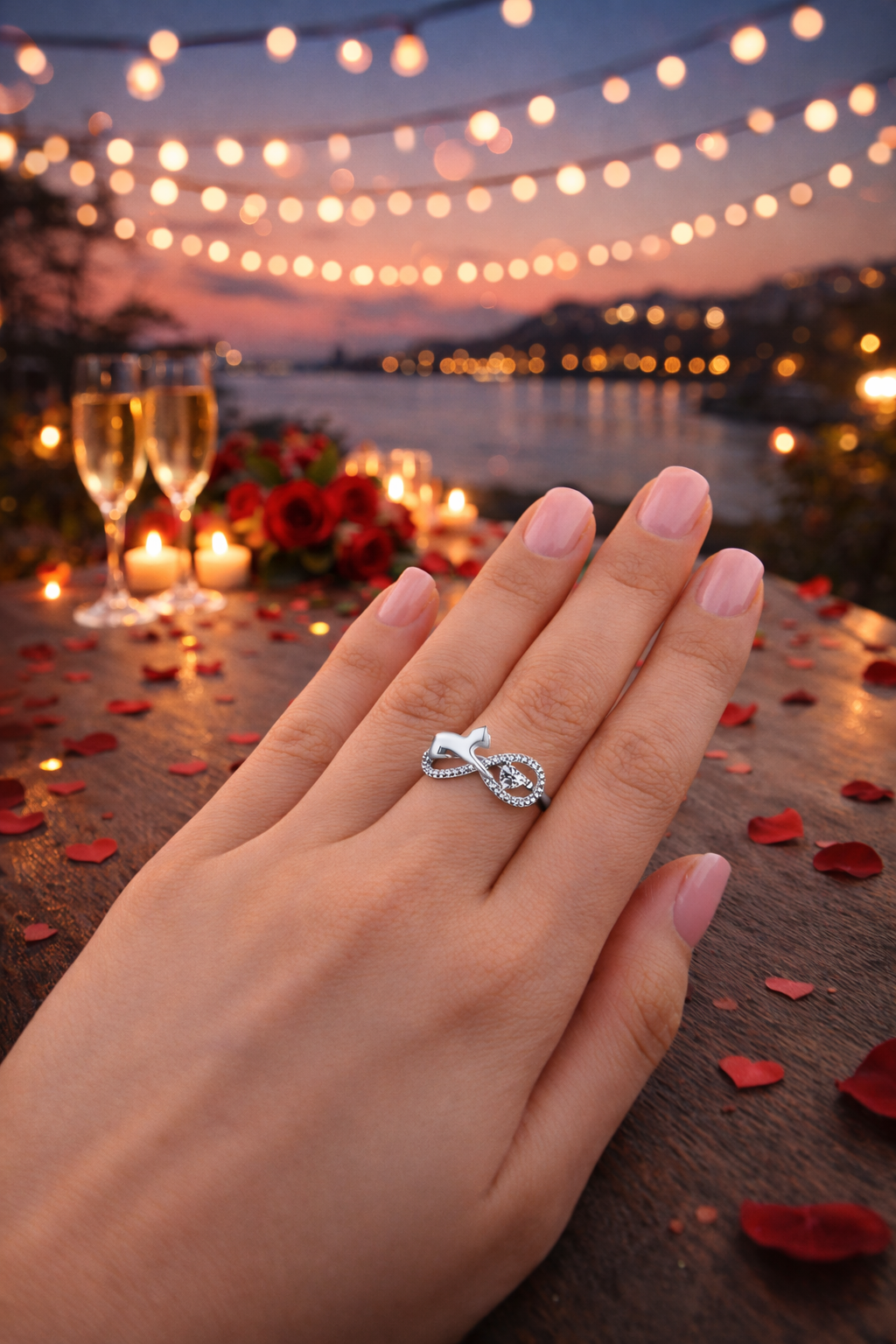 Infinity Cat Heart Ring
