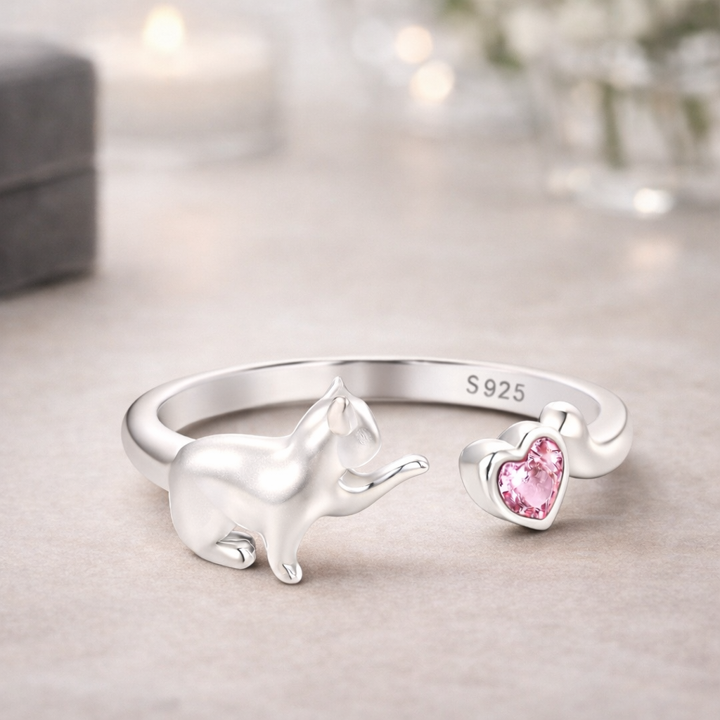 Forever Feline Heart Ring