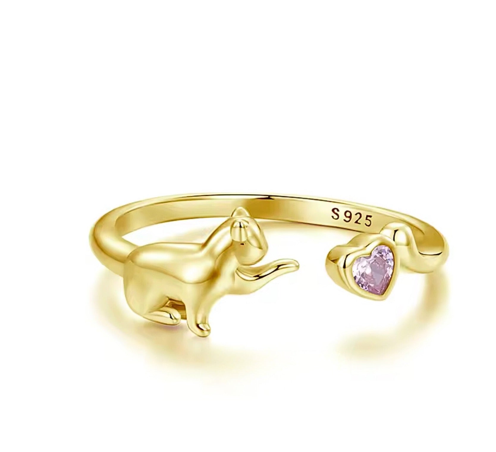 Forever Feline Heart Ring