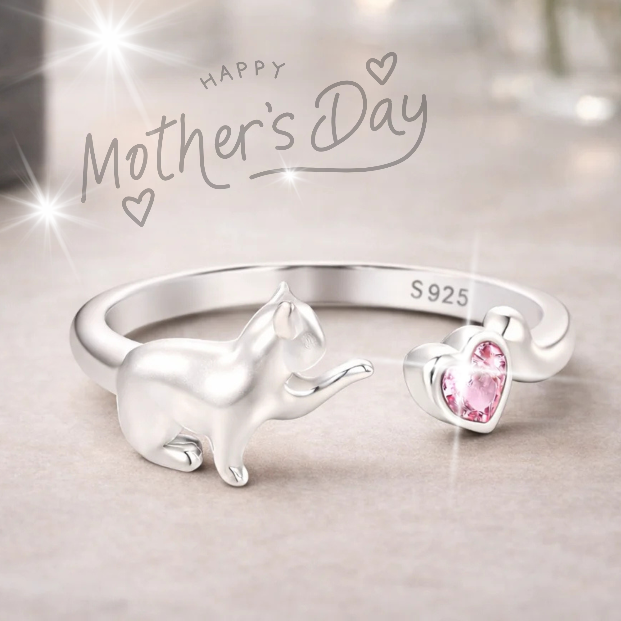 Forever Feline Heart Ring