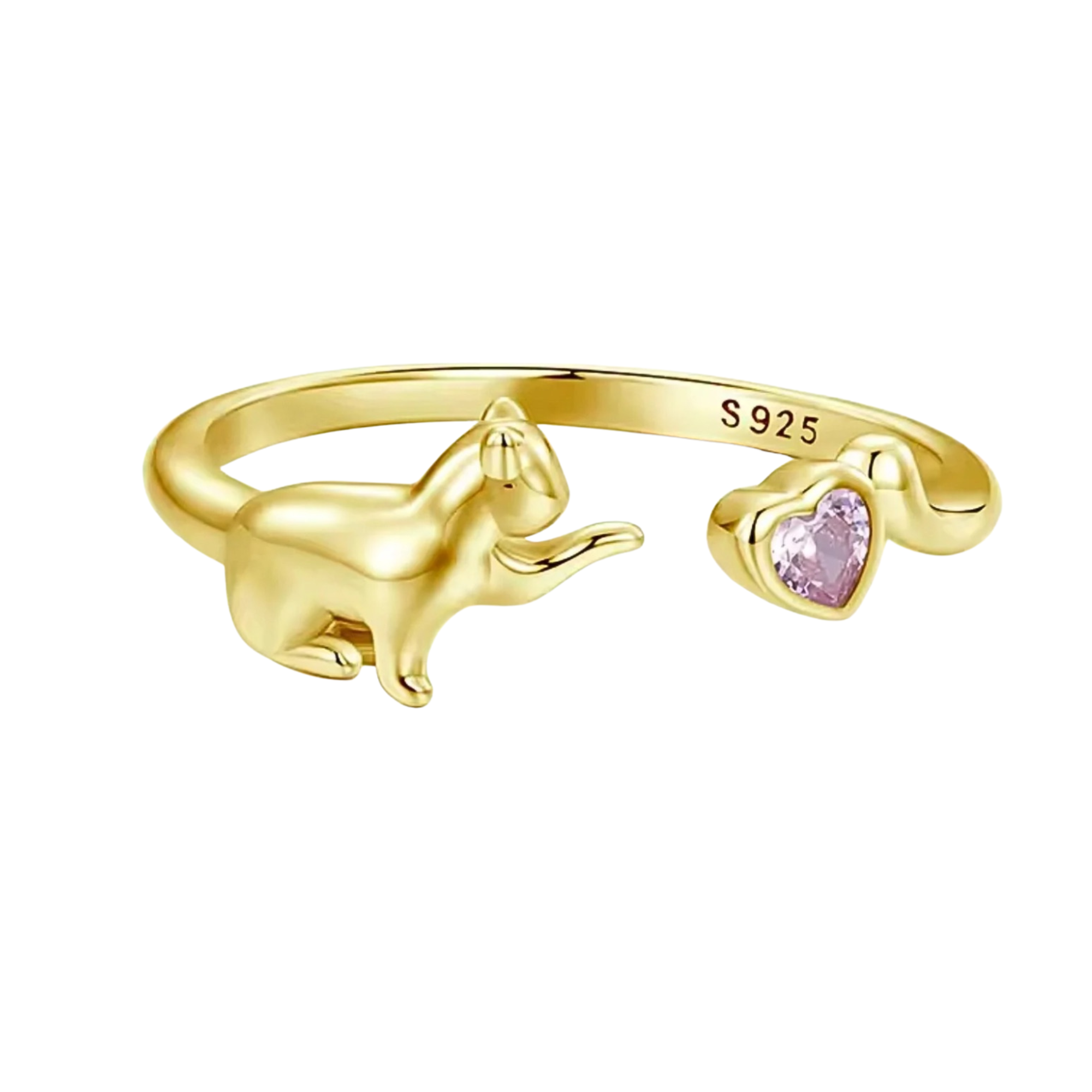 Forever Feline Heart Ring