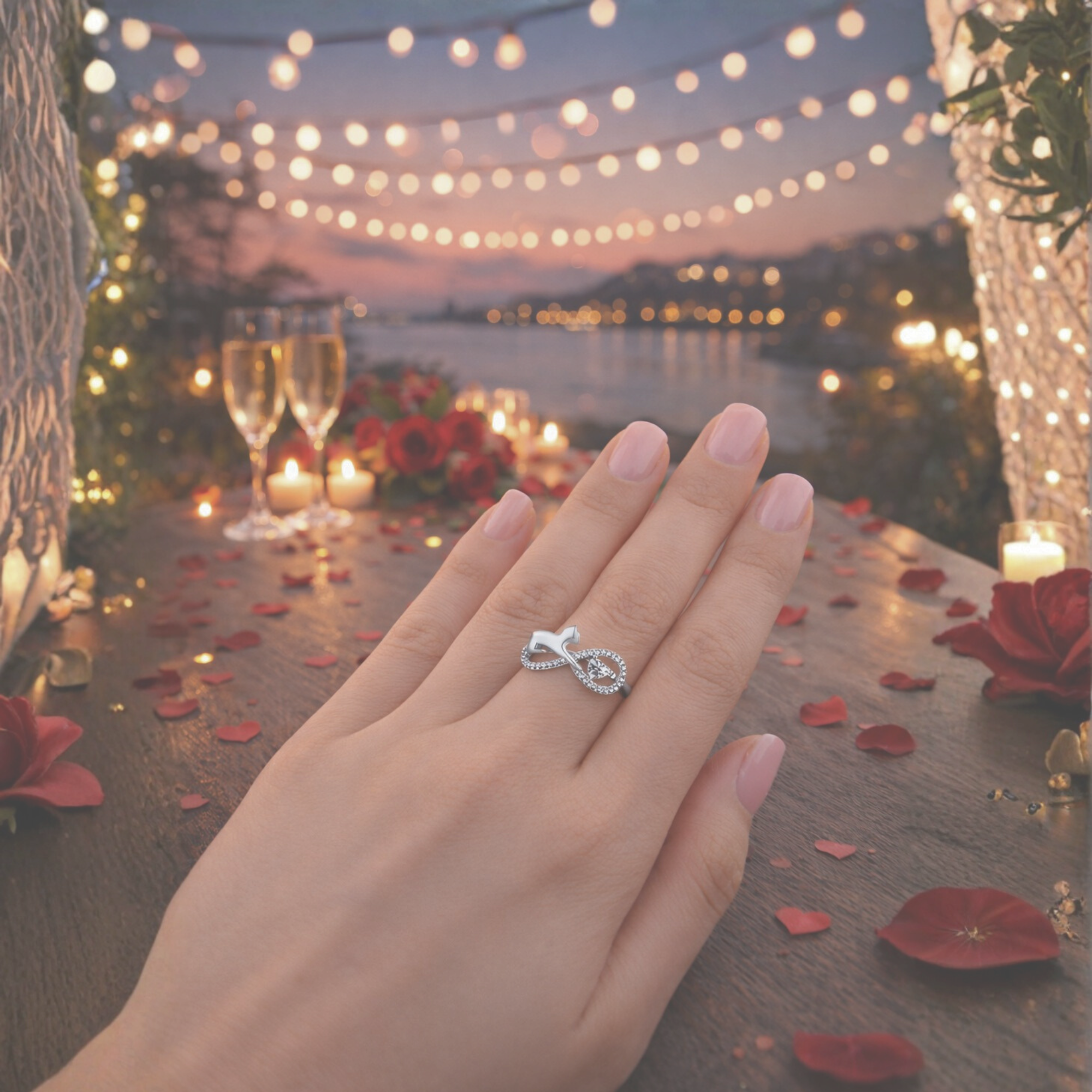 Infinity Cat Heart Ring