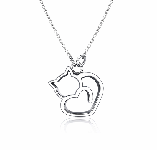 Minimalist Cat Heart Necklace