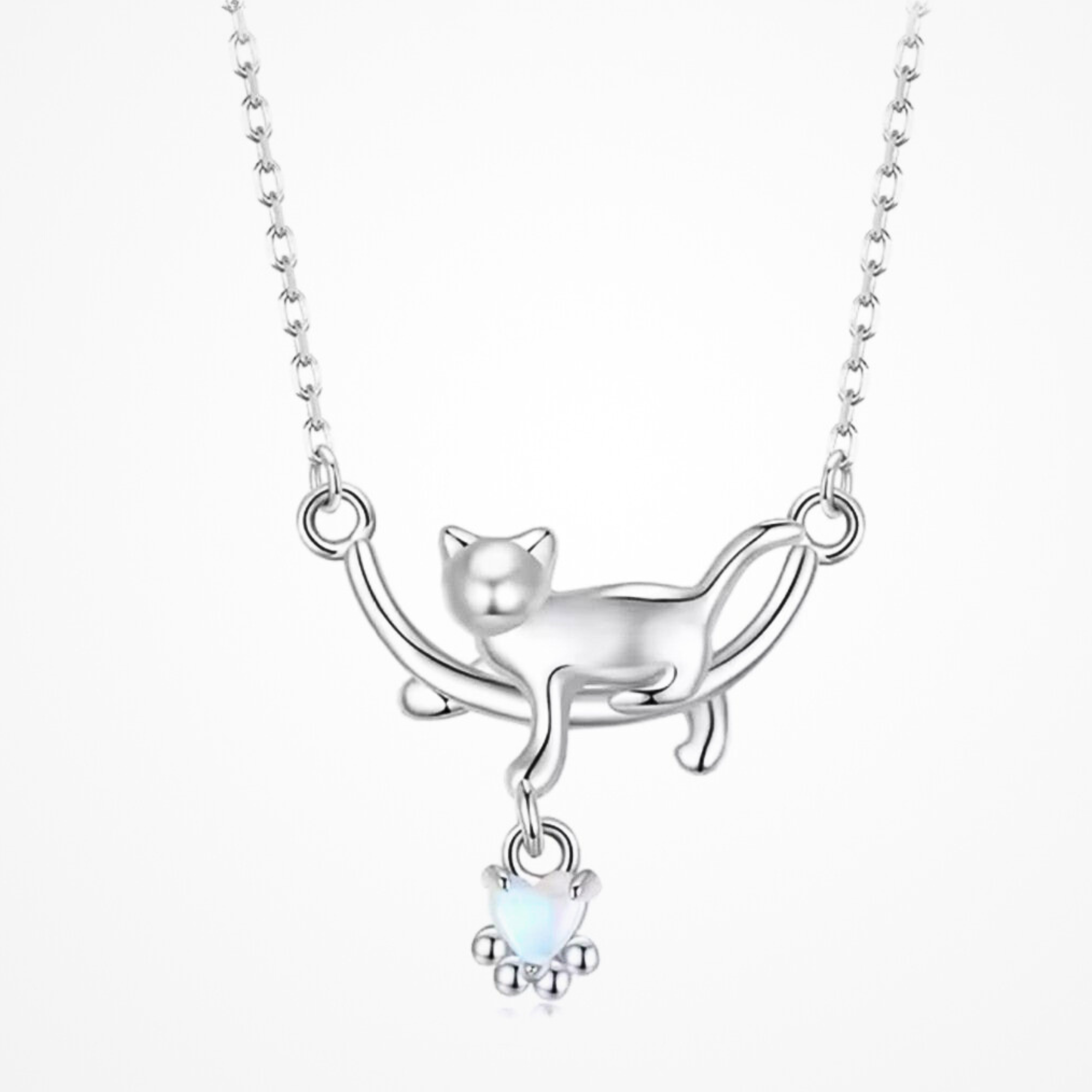 Ethereal Cat & Crystal Pendant