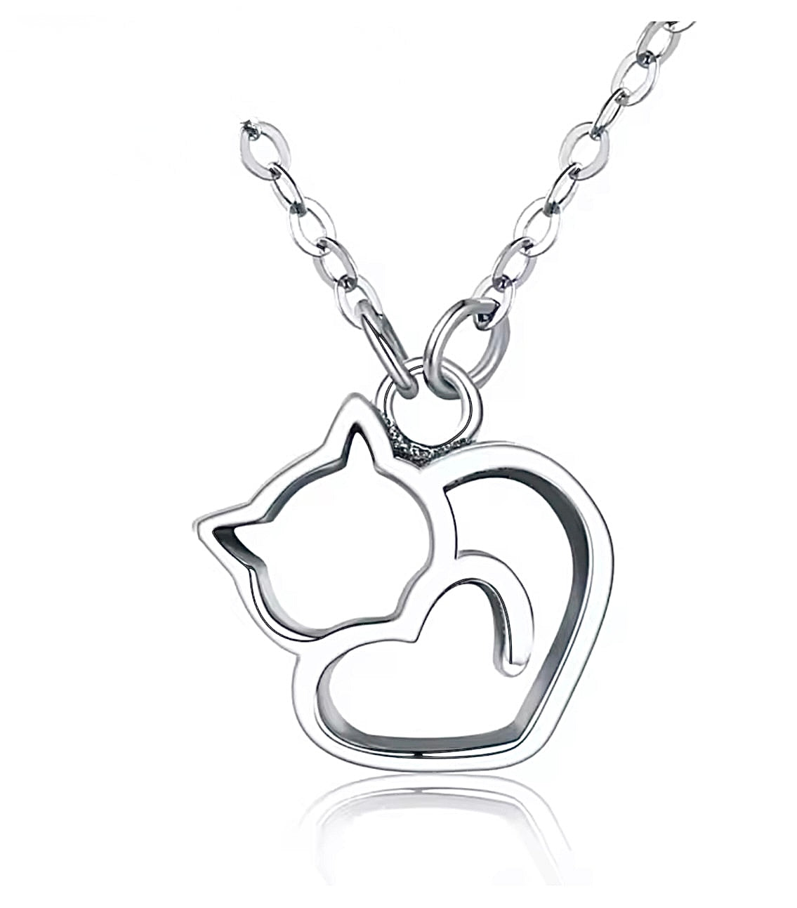 Minimalist Cat Heart Necklace