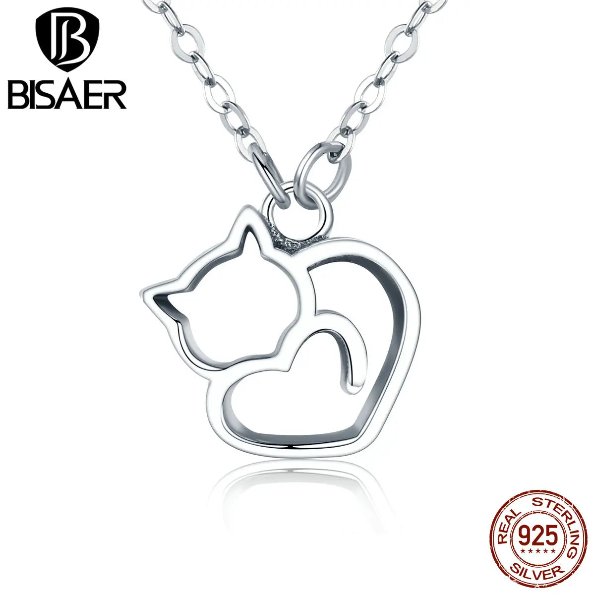 Sterling Silver Cat Heart Jewelry Set