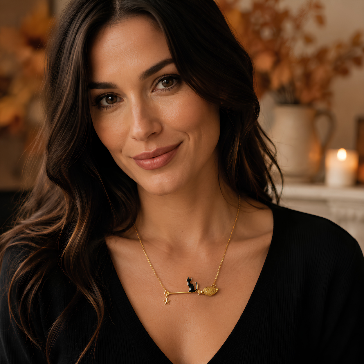 Midnight Mischief Cat Necklace