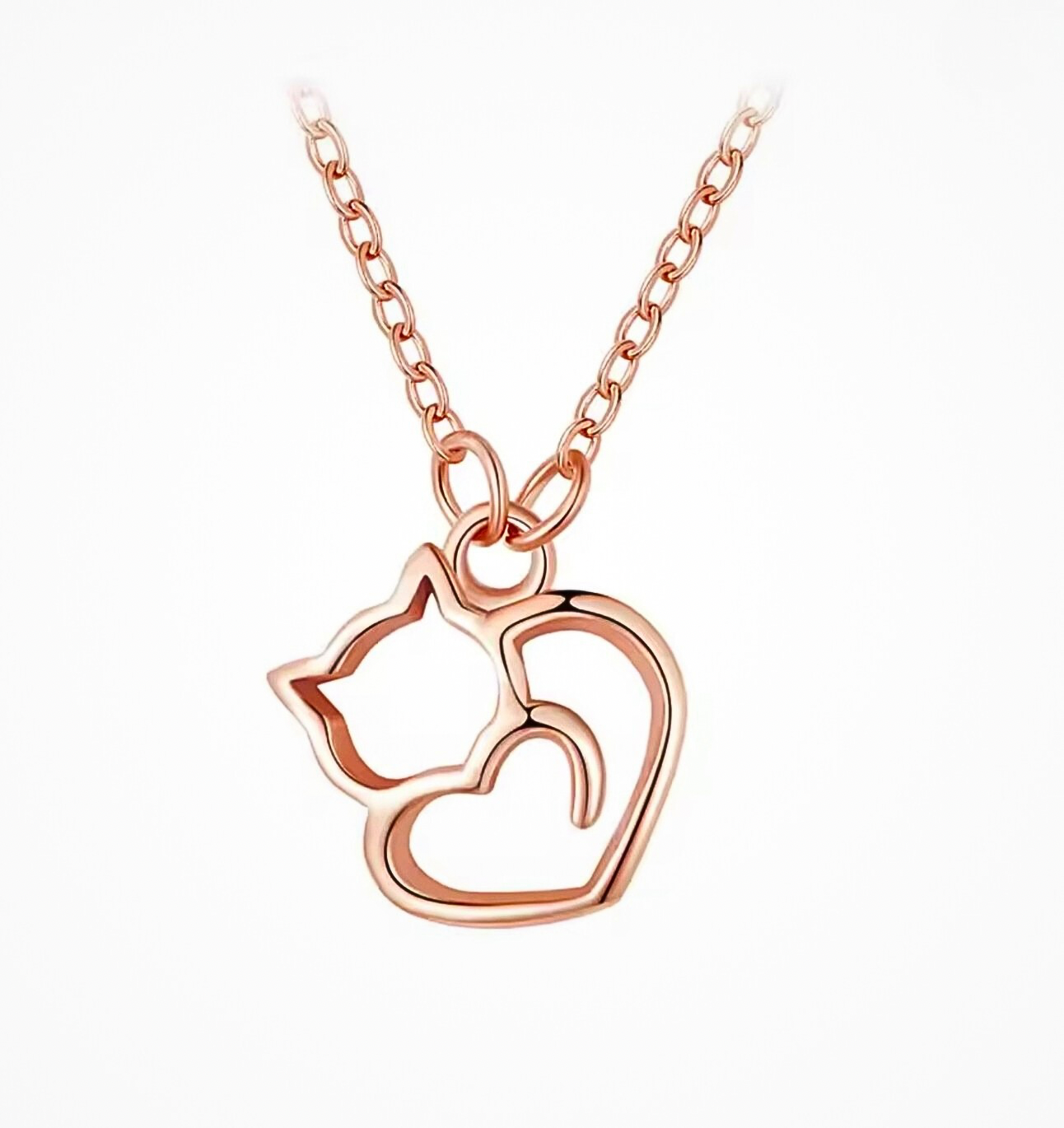 Minimalist Cat Heart Necklace