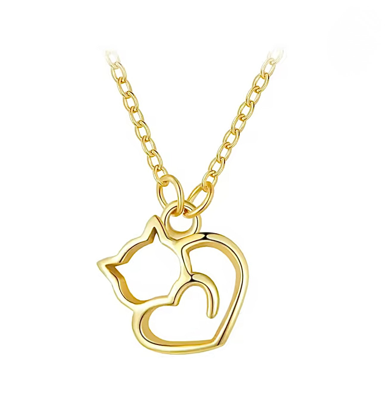 Minimalist Cat Heart Necklace