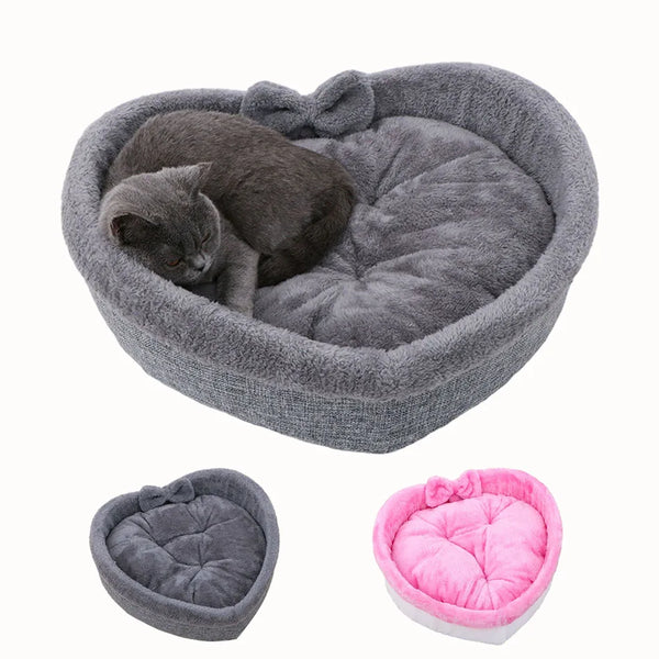 Cozy Heart Cat Bed